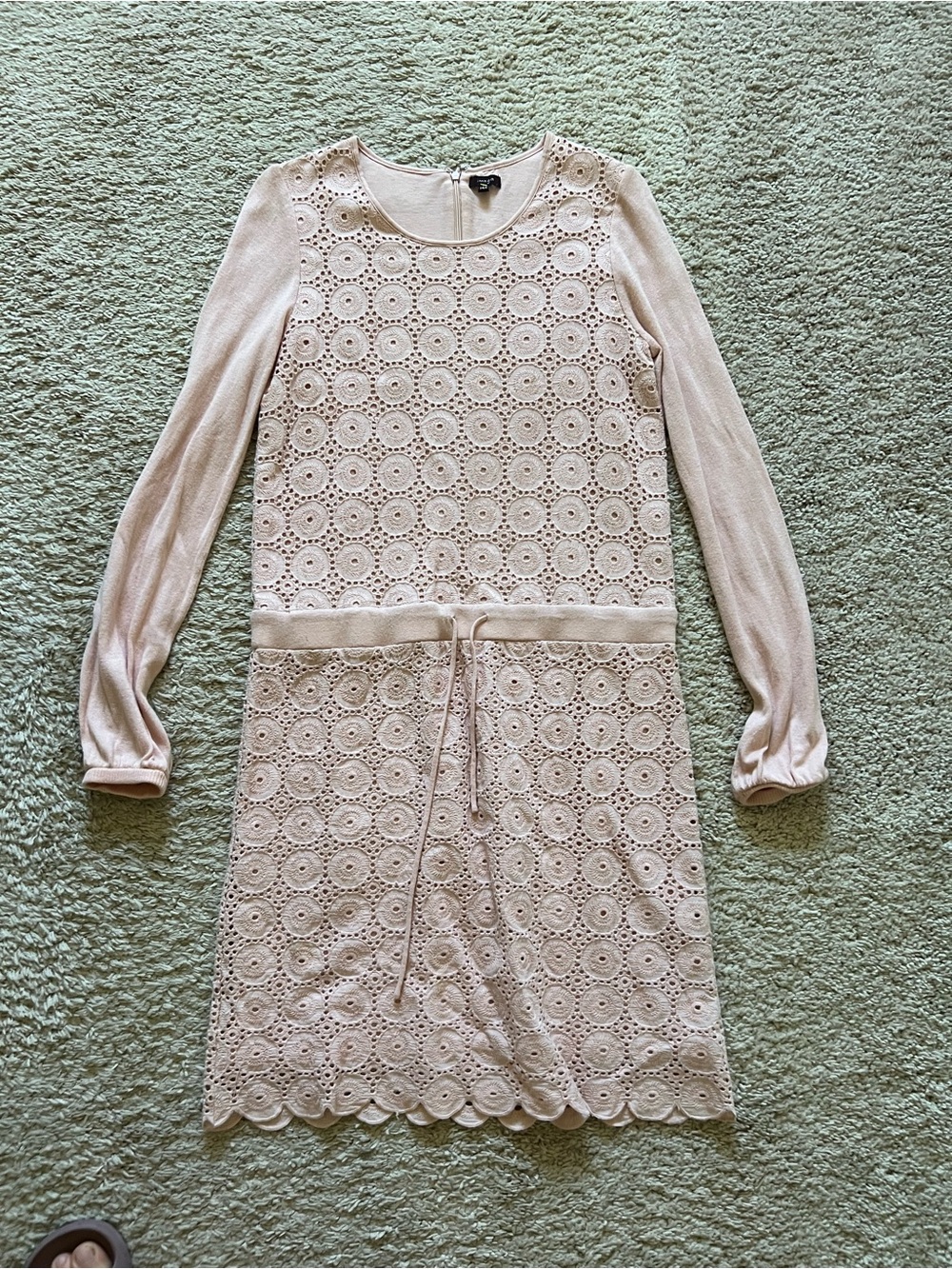 Imoga Blush Eyelet Knit Long-Sleeve Dress